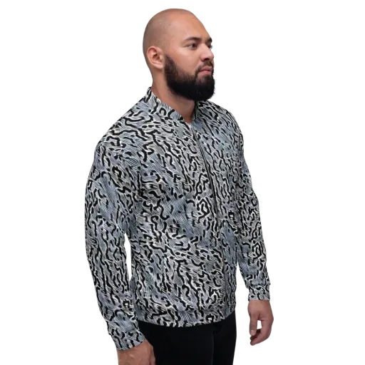 Noir Zebra on a Bomber Jacket