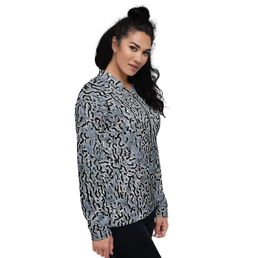 Noir Zebra on Bomber Jacket — Right
