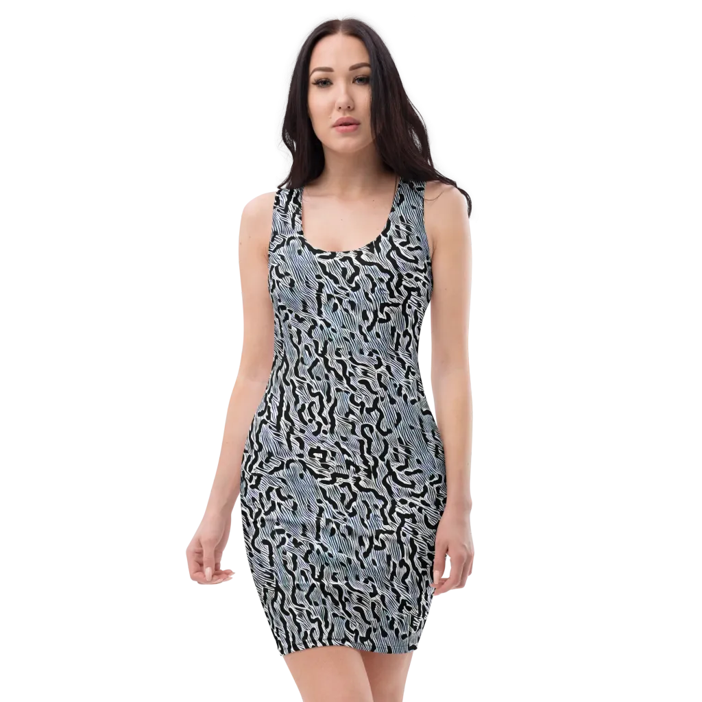 Noir Zebra on Bodycon Dress — Front