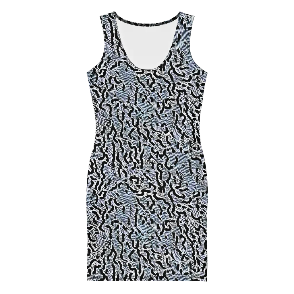 Noir Zebra on Bodycon Dress — Front
