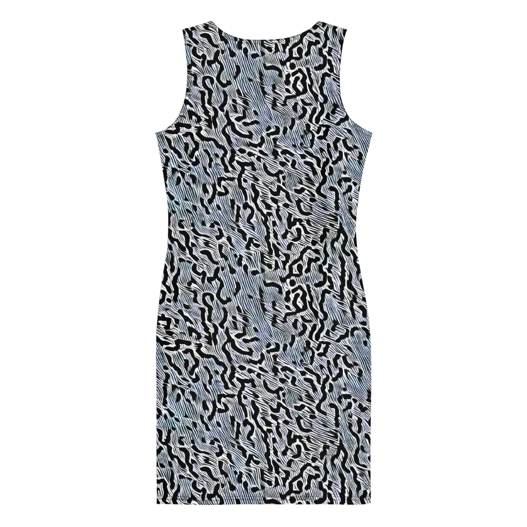 Noir Zebra on Bodycon Dress — Back