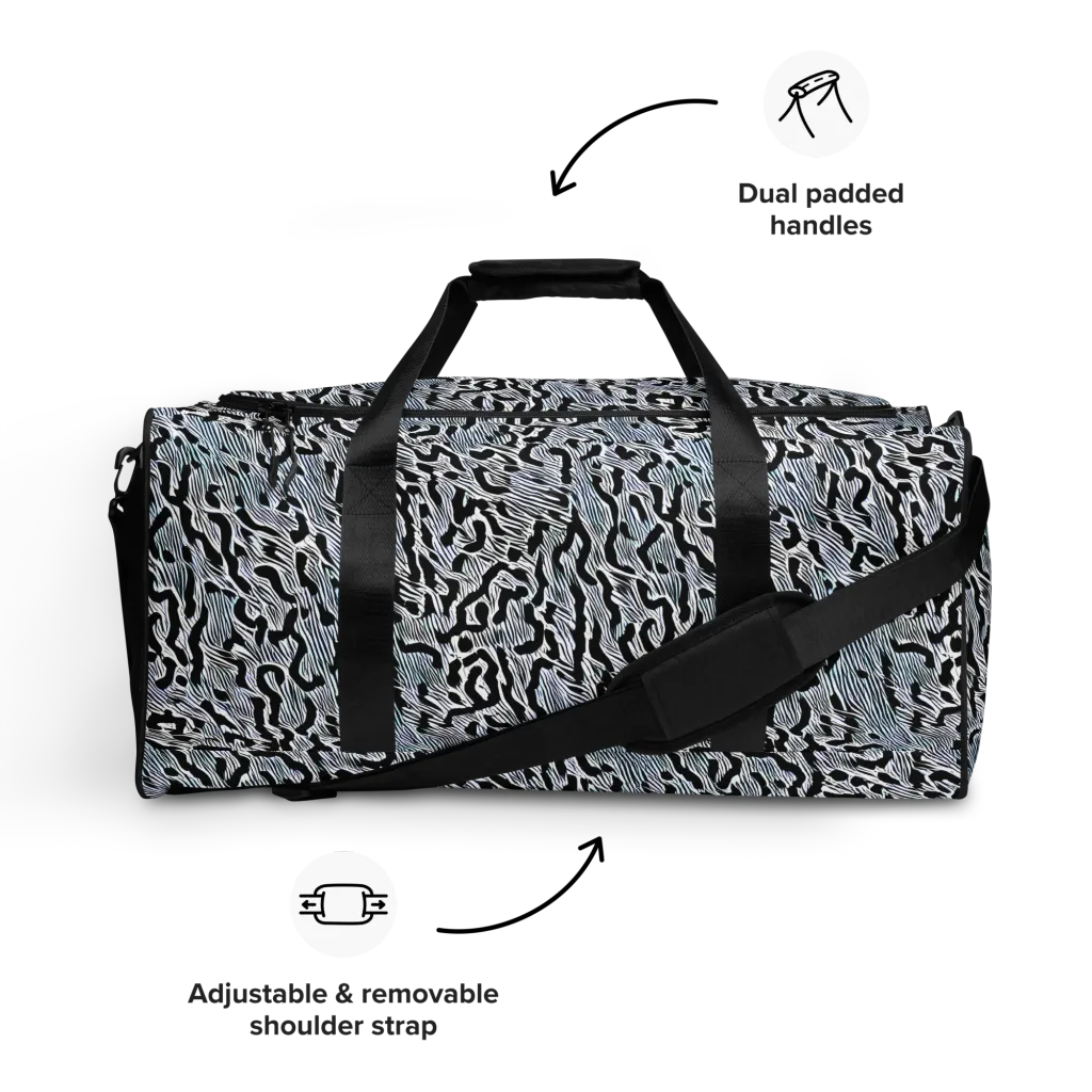 Noir Zebra on Duffle Bag — Front