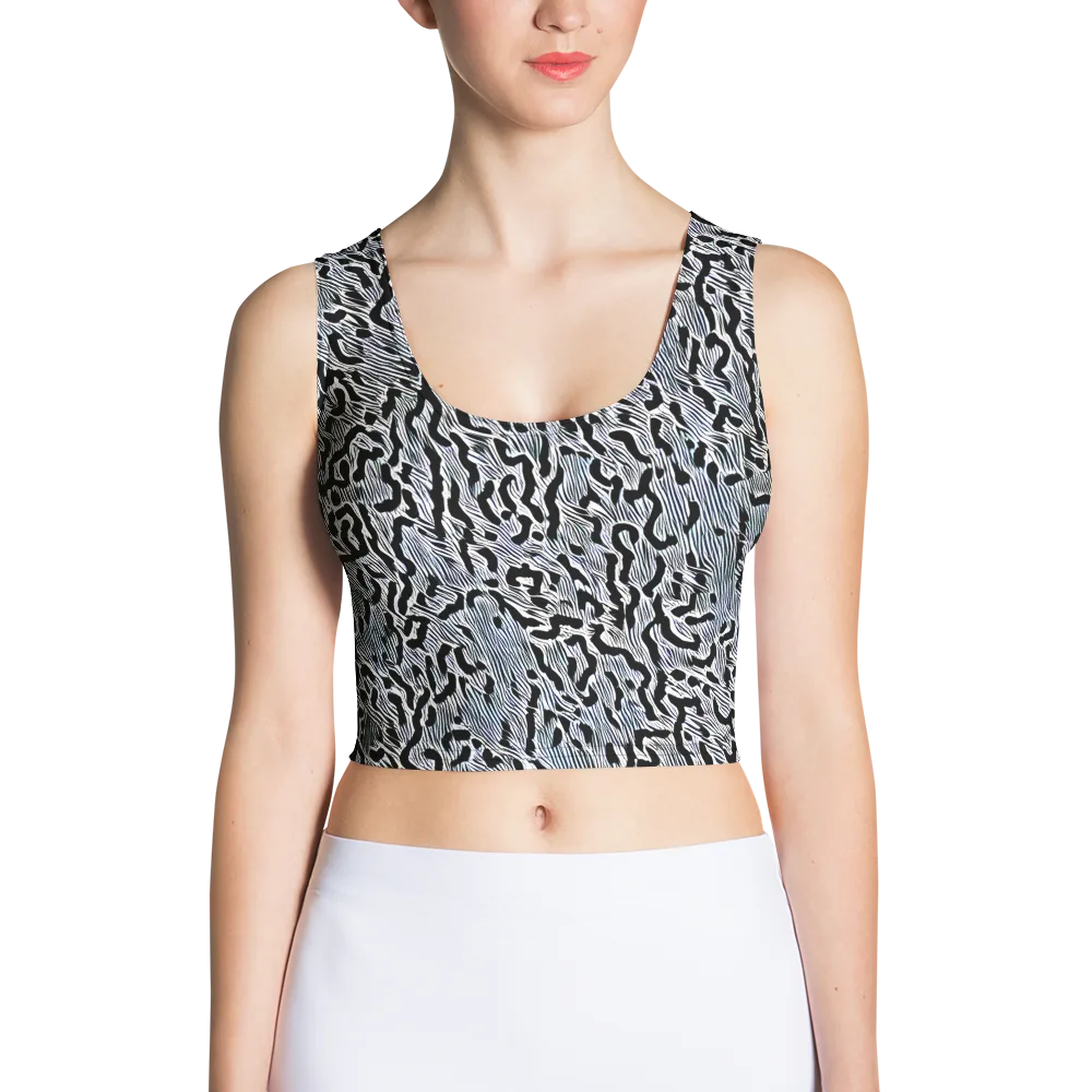 Noir Zebra on Crop Top — Front