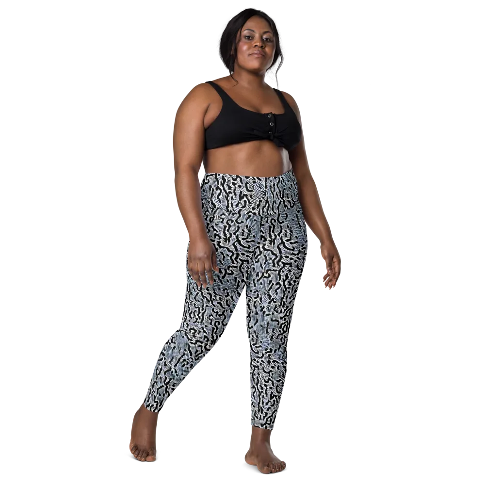 Noir Zebra on Leggings with Pockets — Front