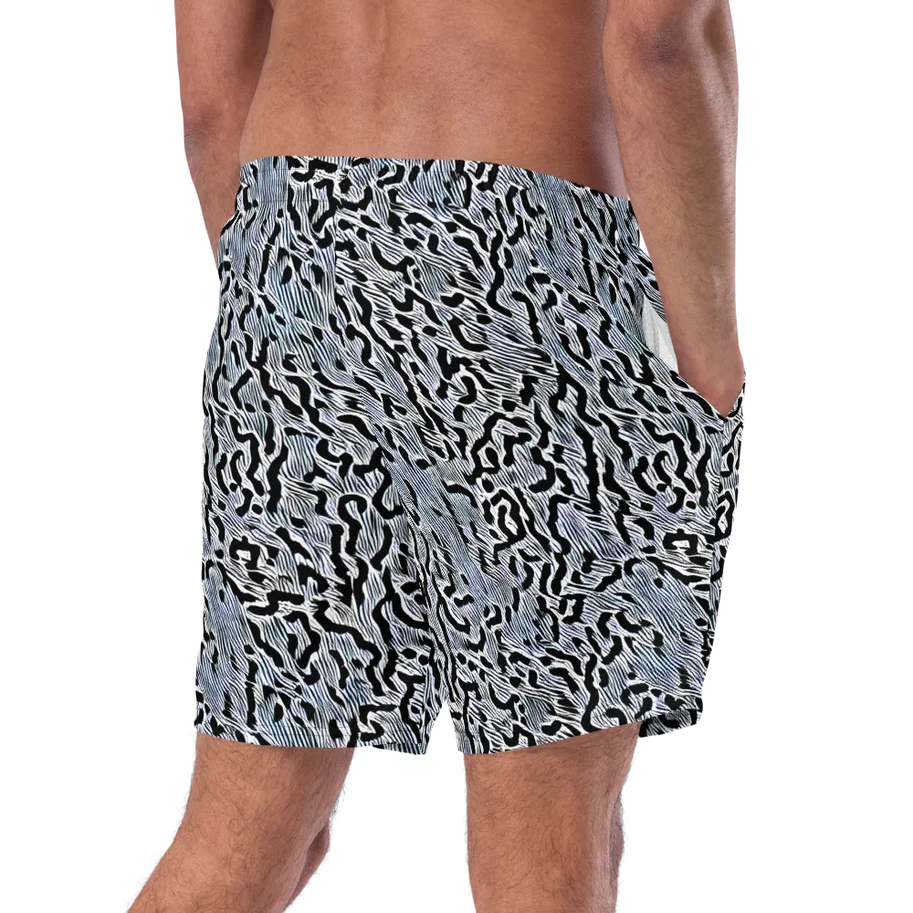 Noir Zebra on Swim Trunks — Right Back