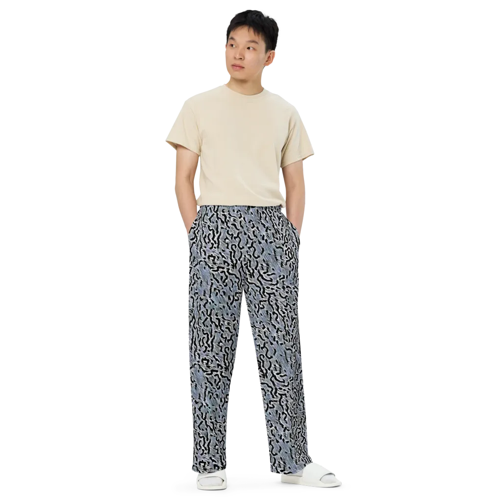 Noir Zebra on Wide-Leg Pants — Front