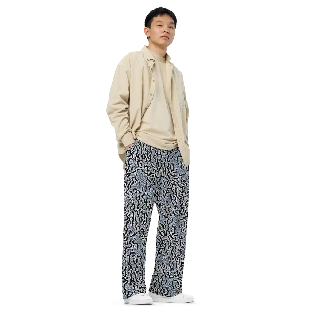 Noir Zebra on Wide-Leg Pants — Right Front
