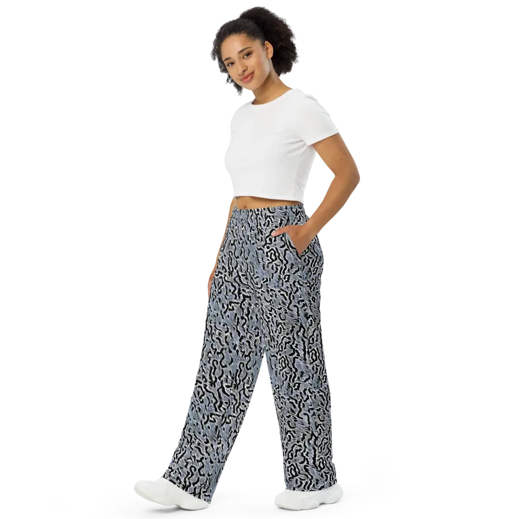 Noir Zebra on Wide-Leg Pants — Left Front