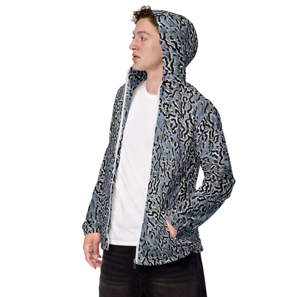 Noir Zebra on Men's Windbreaker — Left Front