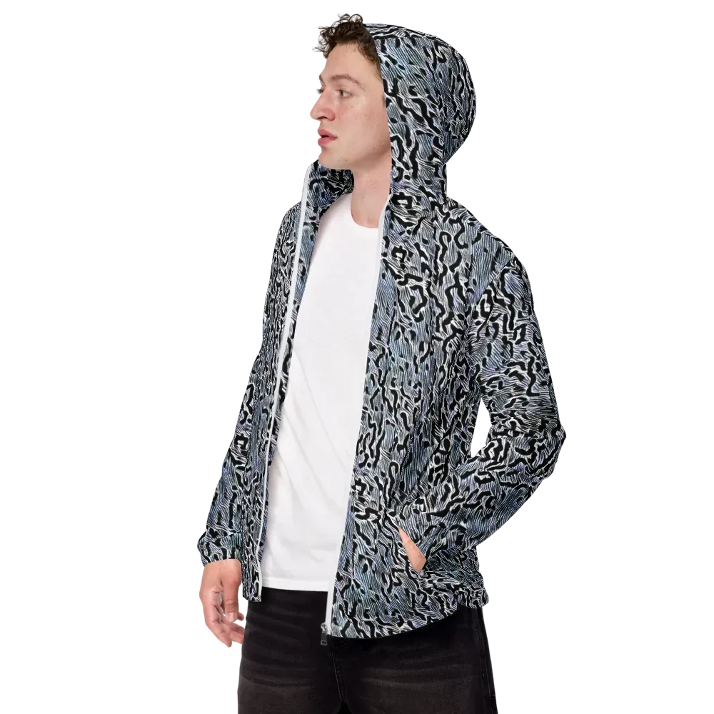 Noir Zebra on Men's Windbreaker — Left Front
