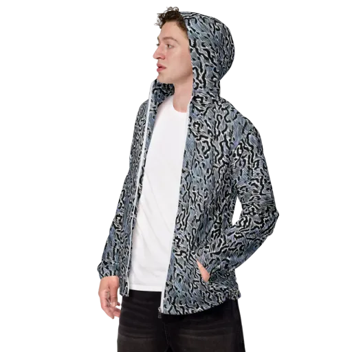 Noir Zebra on a Men's Windbreaker