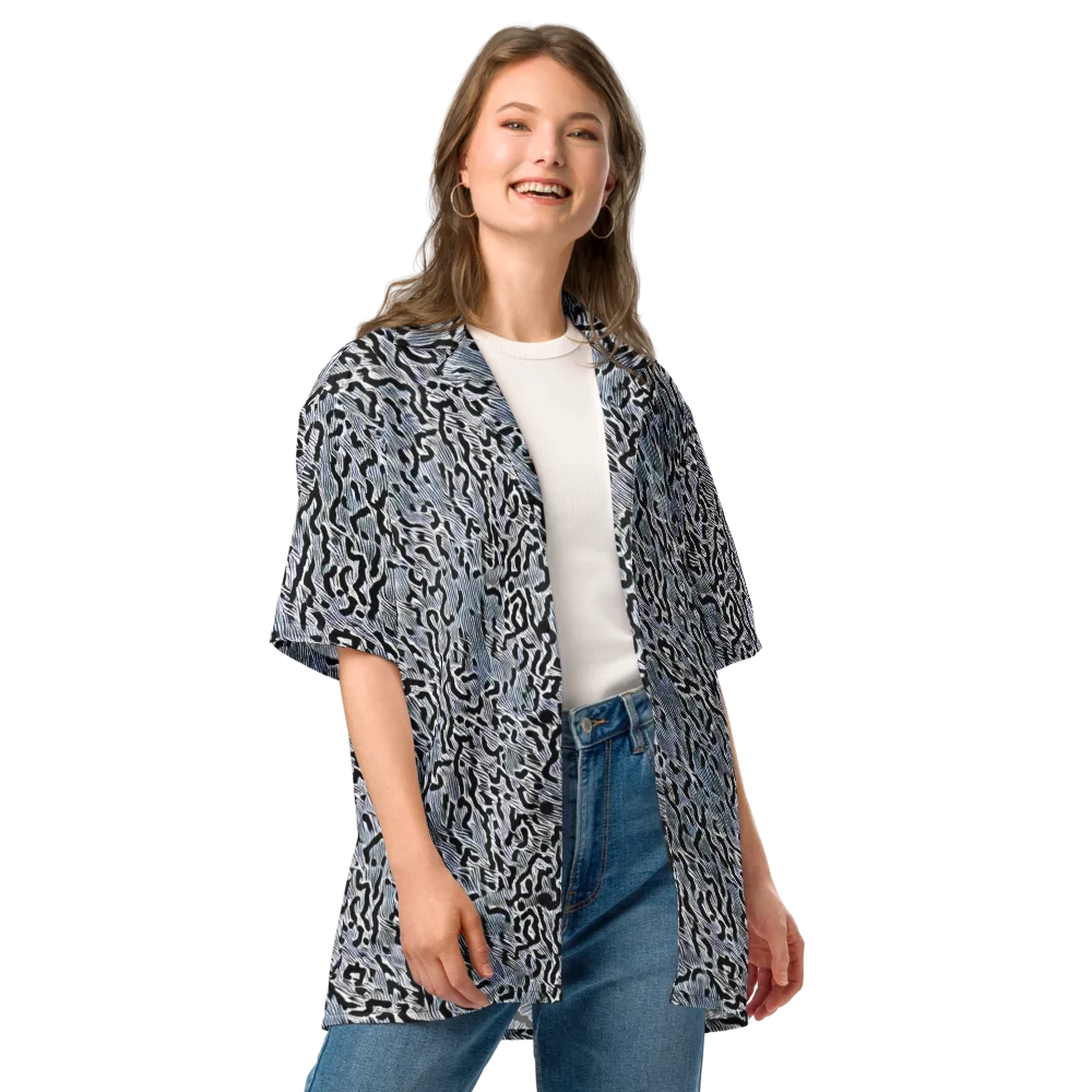 Noir Zebra on Button Shirt — Front