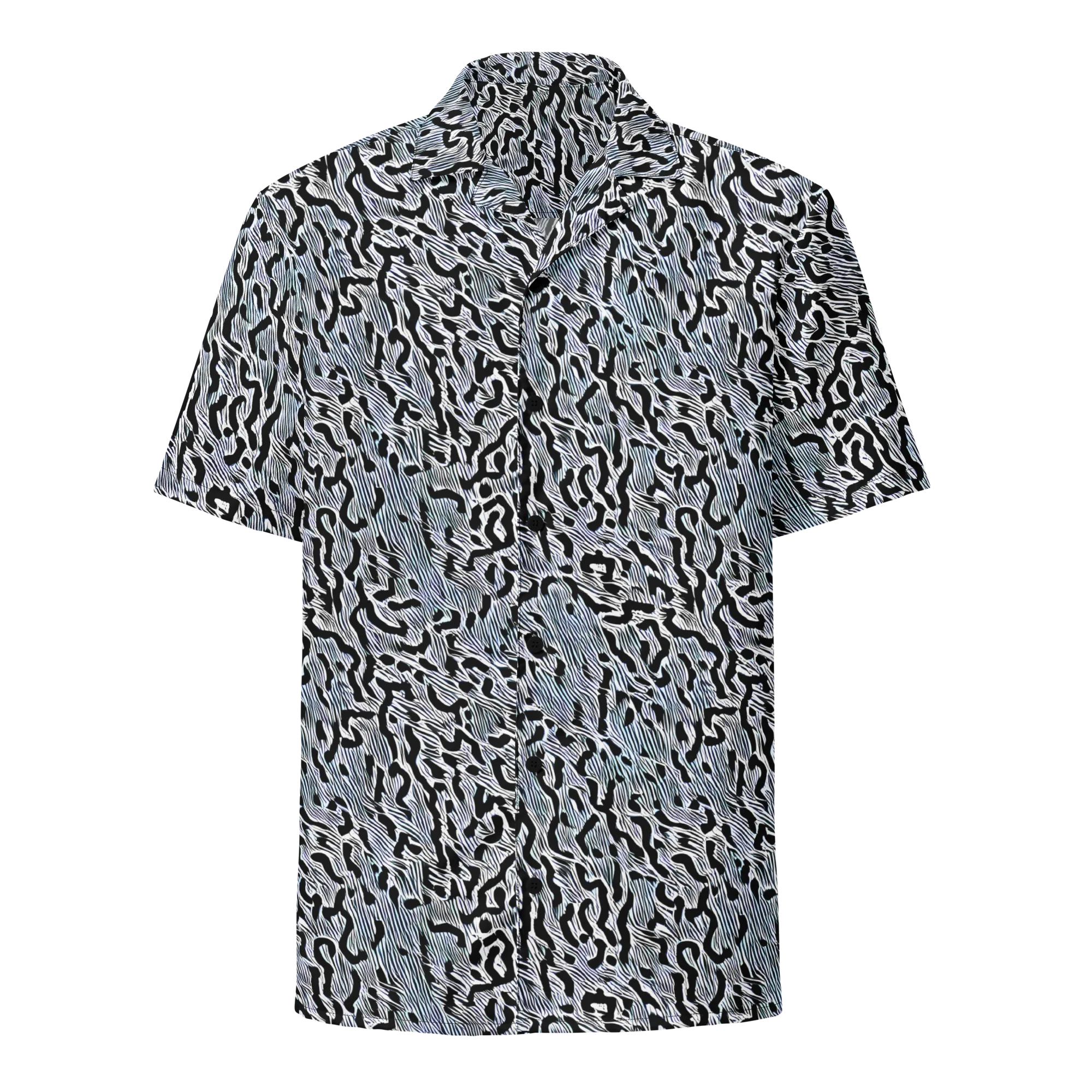 Noir Zebra on Button Shirt — Front