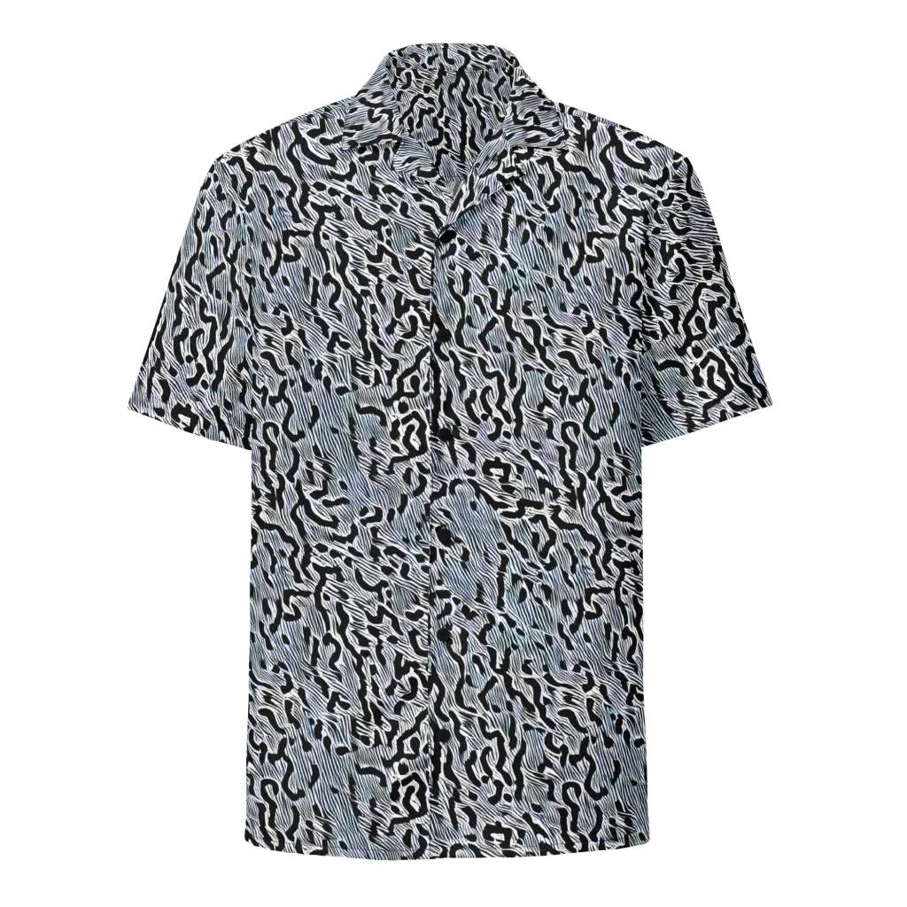 Noir Zebra on Button Shirt — Front