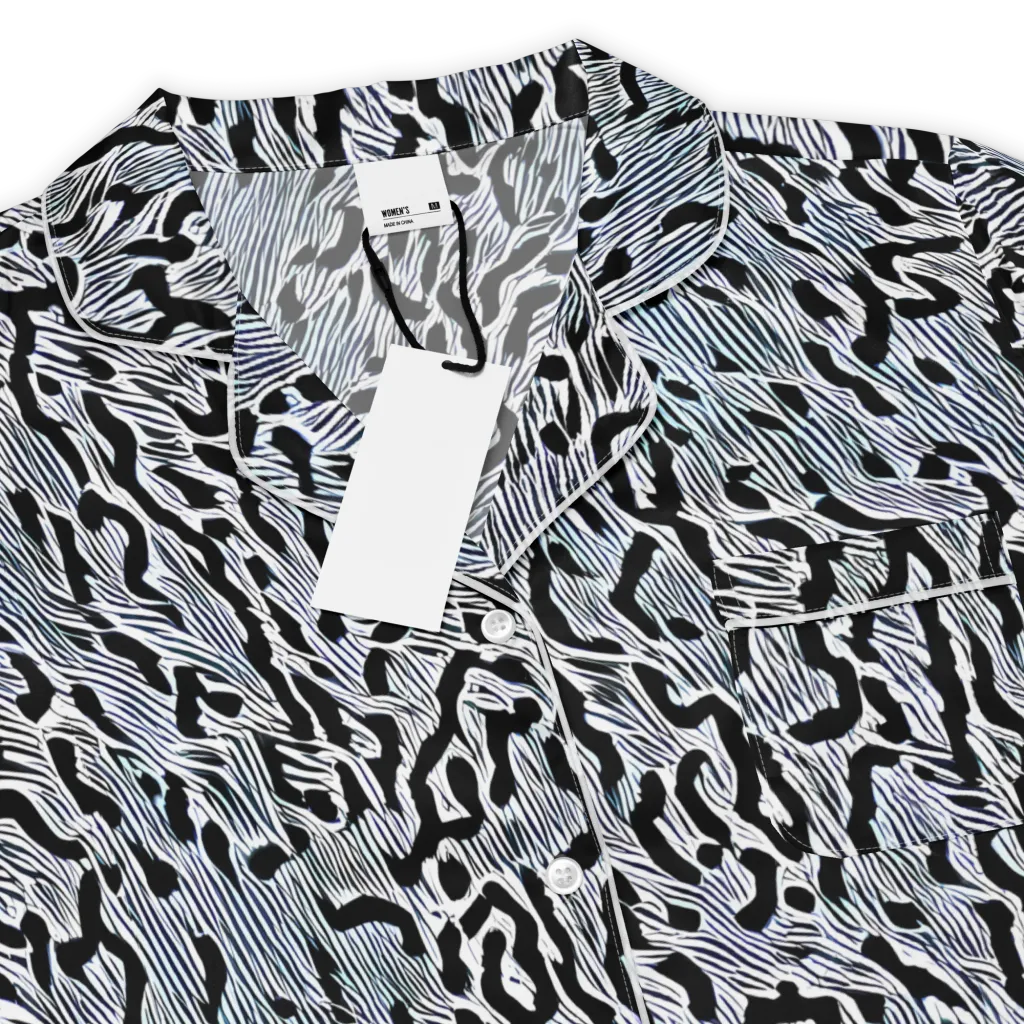 Noir Zebra on Women's Short Sleeve Pajama Top — Product details
