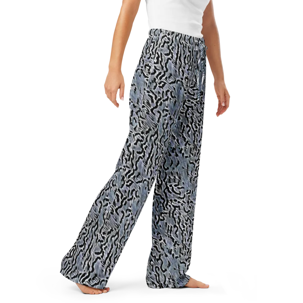 Noir Zebra on Women's Pajama Pants — Right Front