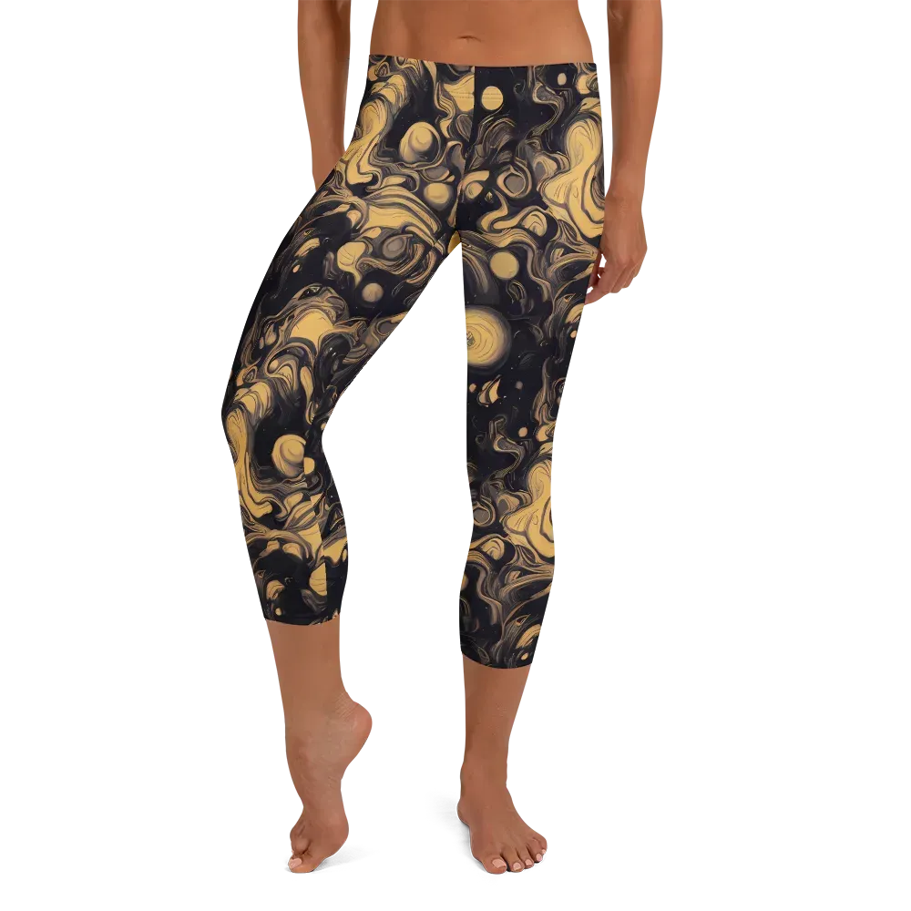 Nocturne Flow on Capri Leggings — Front
