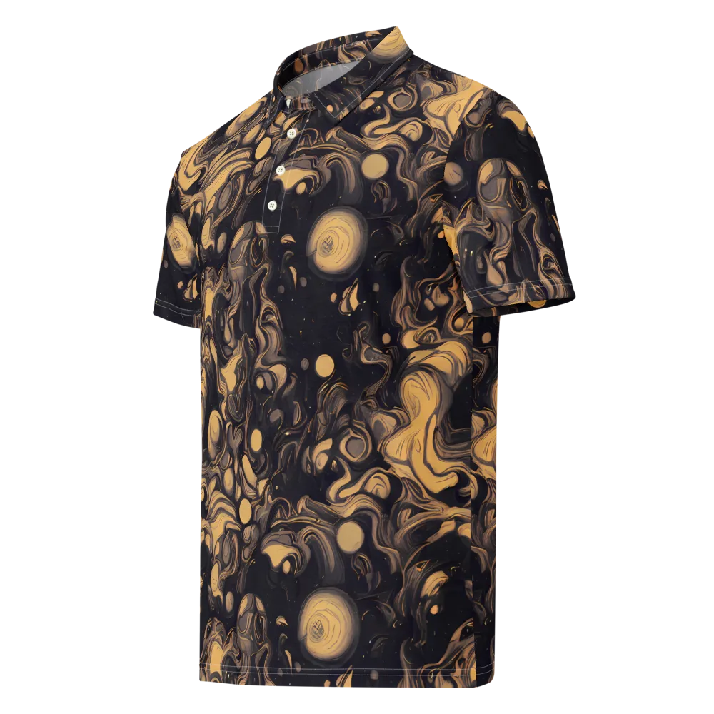 Nocturne Flow on Men's Slim Fit Polo Shirt — Left Front