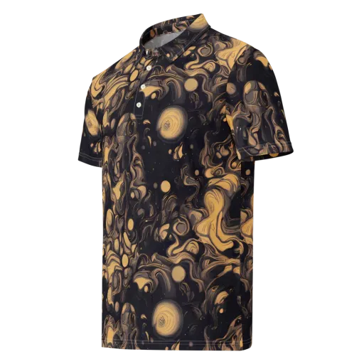 Nocturne Flow on a Men's Slim Fit Polo Shirt