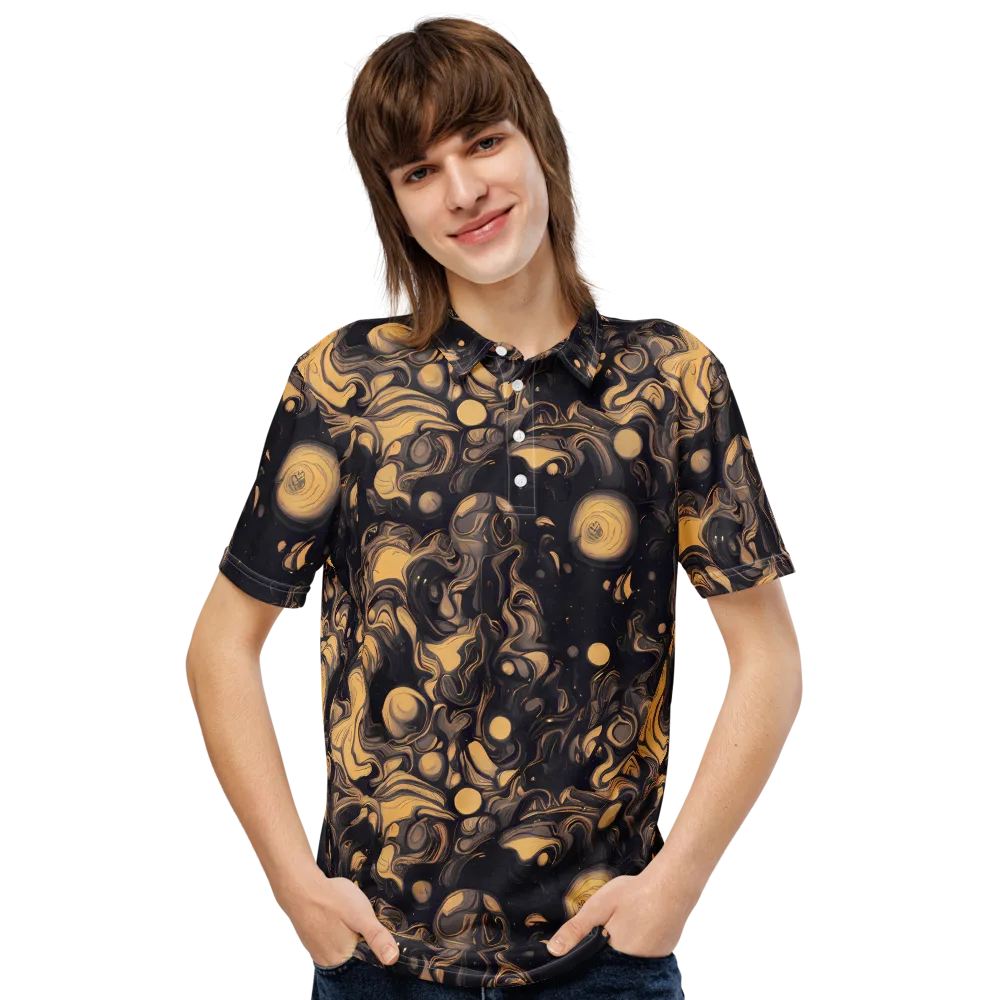 Nocturne Flow on Men's Slim Fit Polo Shirt — Front