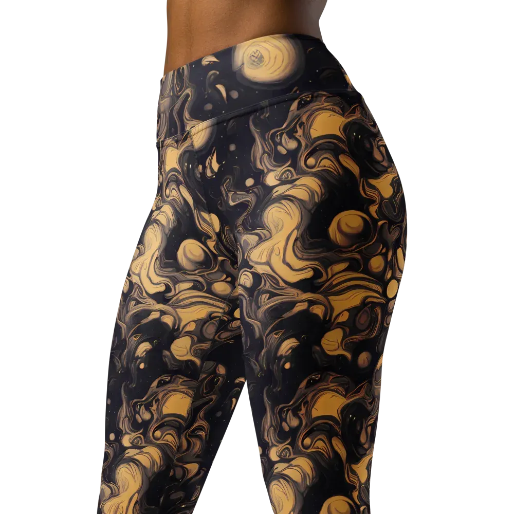 Nocturne Flow on Yoga Leggings — Left Front