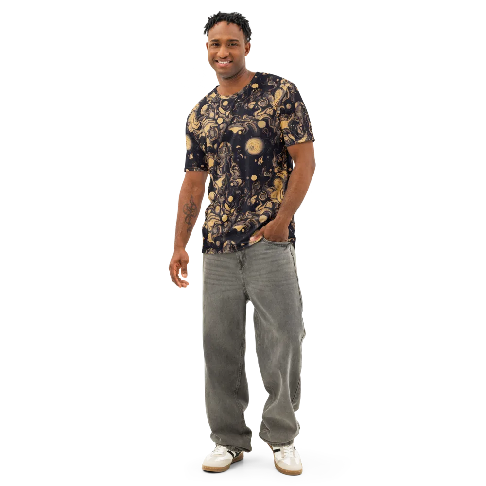Nocturne Flow on Men's Cotton Crew Neck T-Shirt — Front
