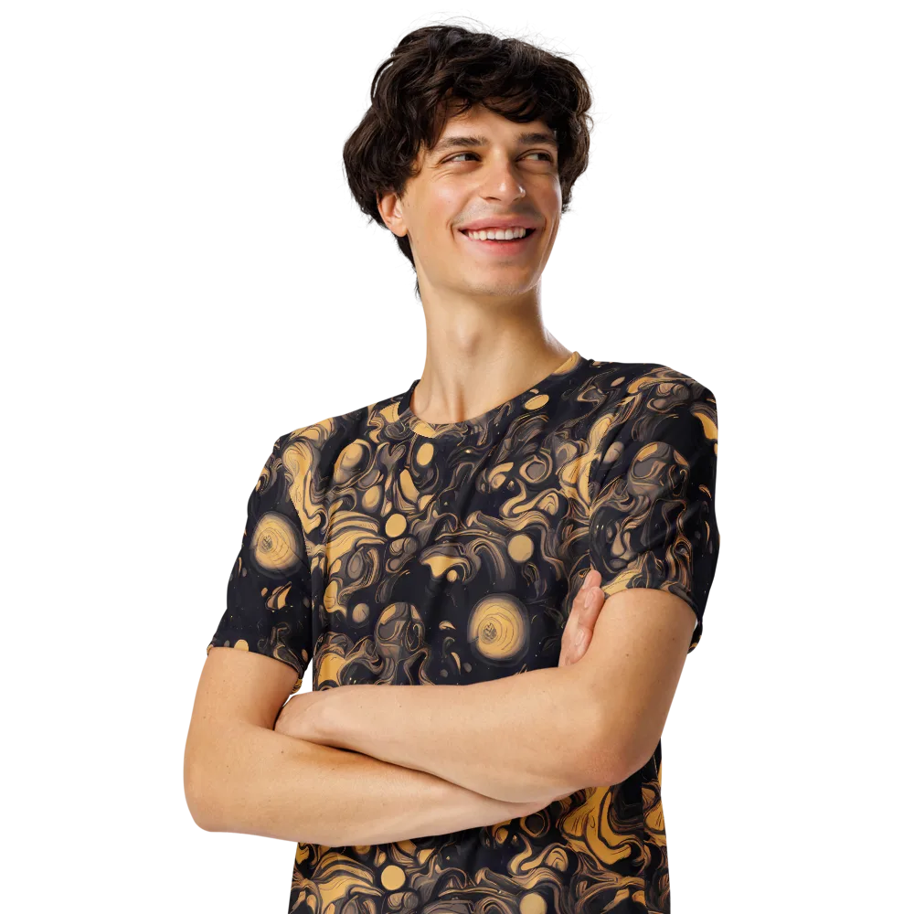 Nocturne Flow on Men's Crew Neck T-Shirt — Left Front