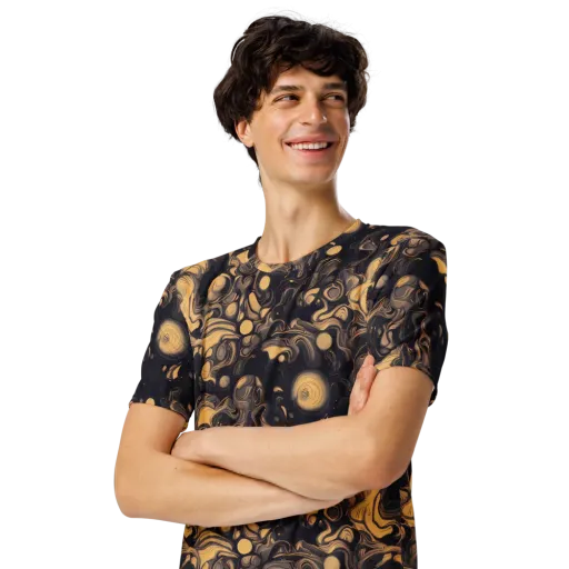 Nocturne Flow on a Men's Crew Neck T-Shirt
