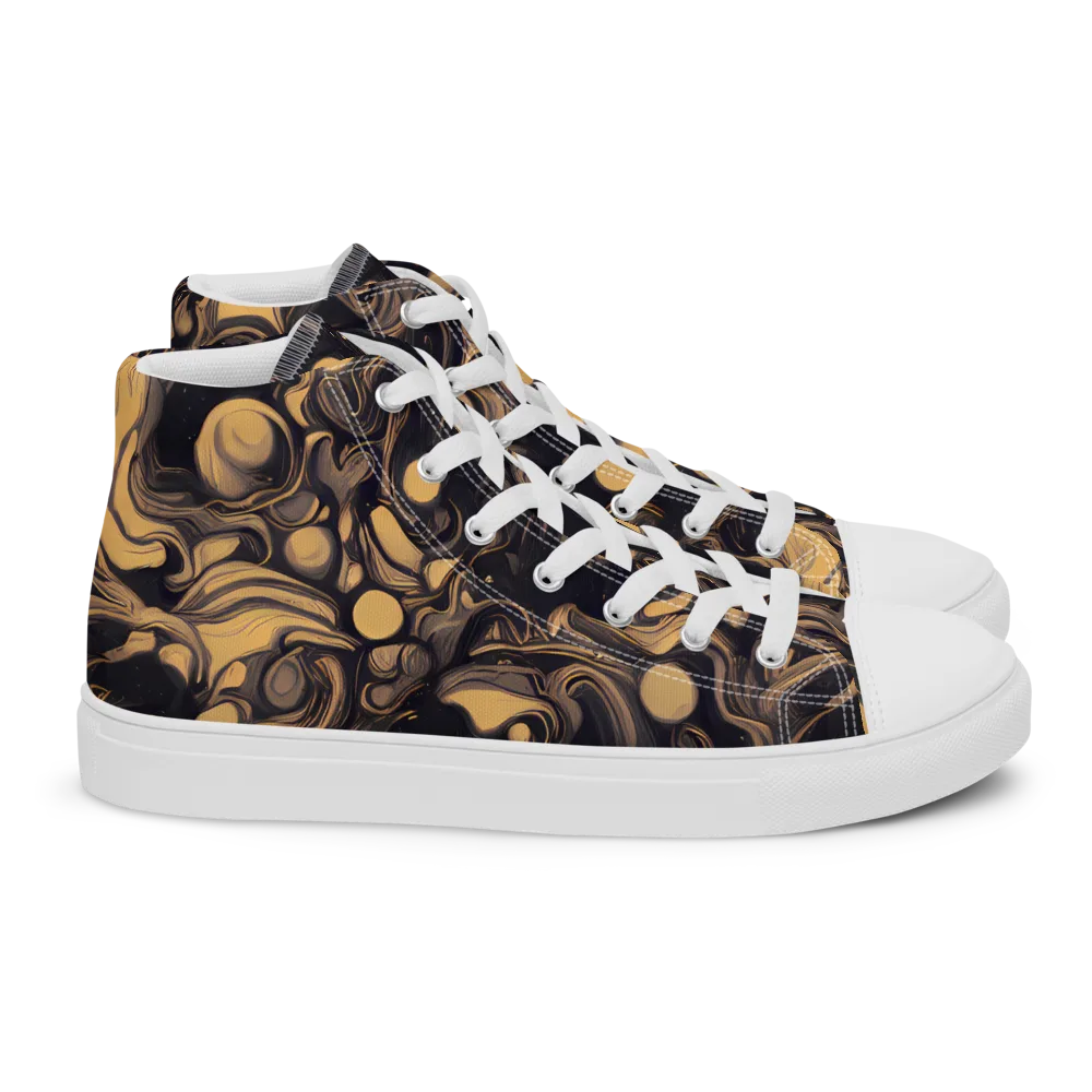 Nocturne Flow on Women's High Top Canvas Shoes — Right