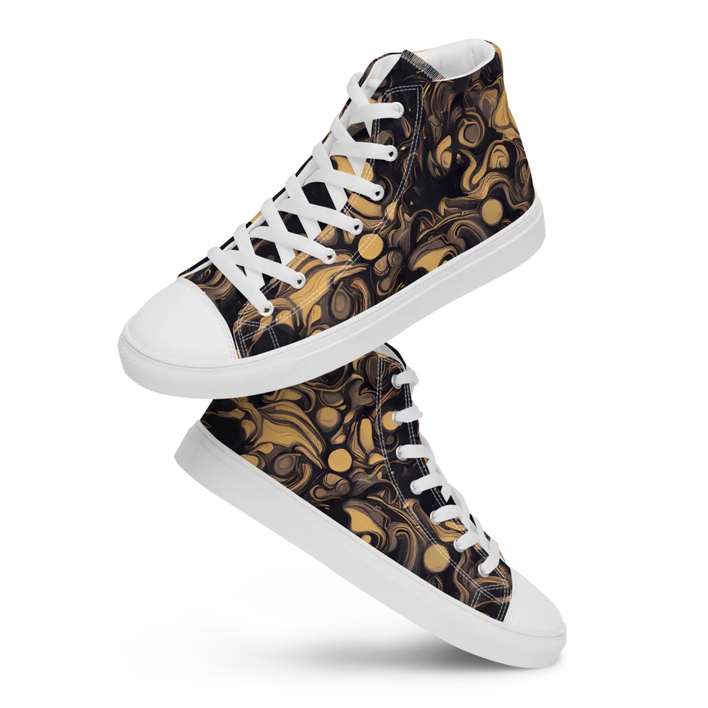 Nocturne Flow on Women's High Top Canvas Shoes — Front