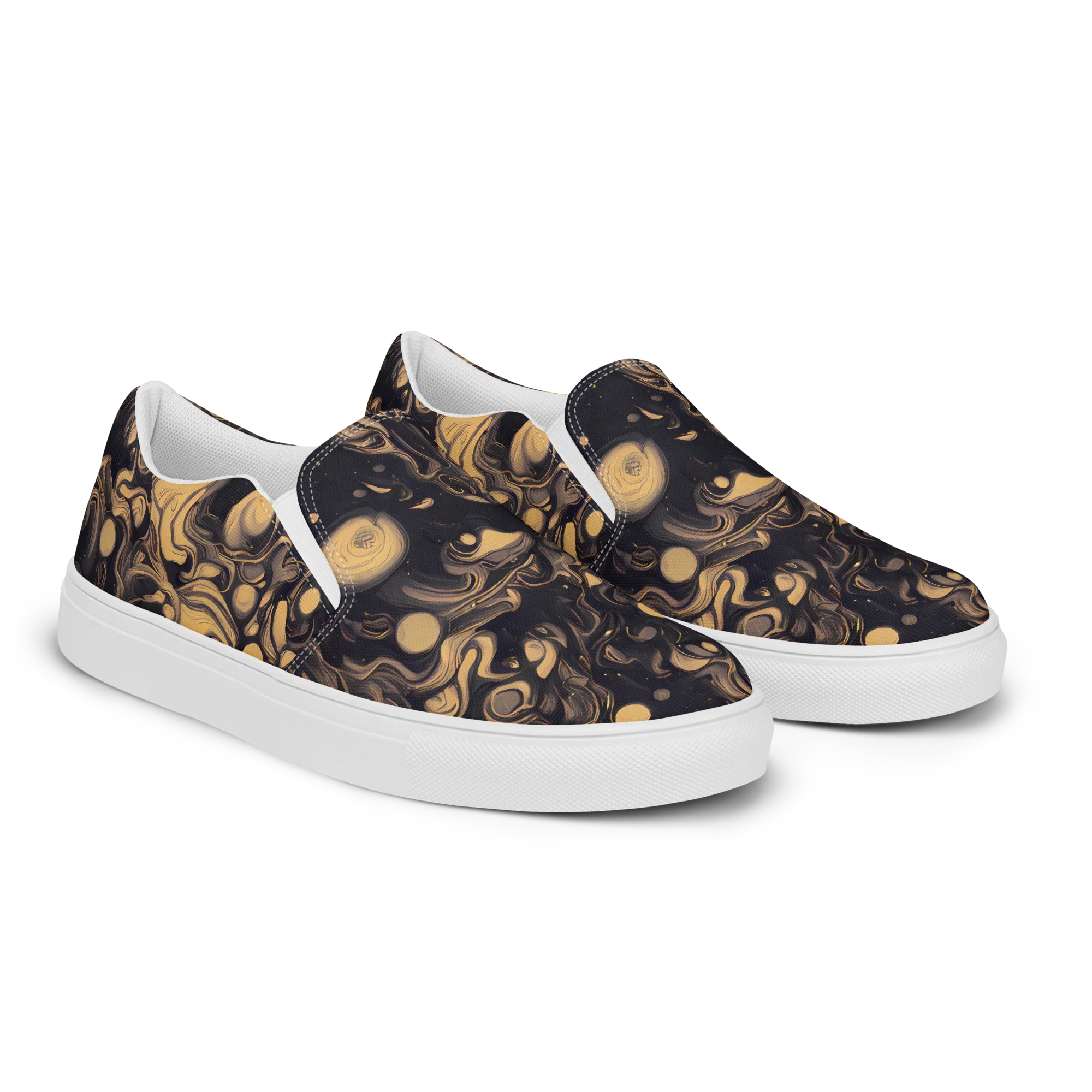Nocturne Flow on Men's Slip-On Canvas Shoes — Right Front