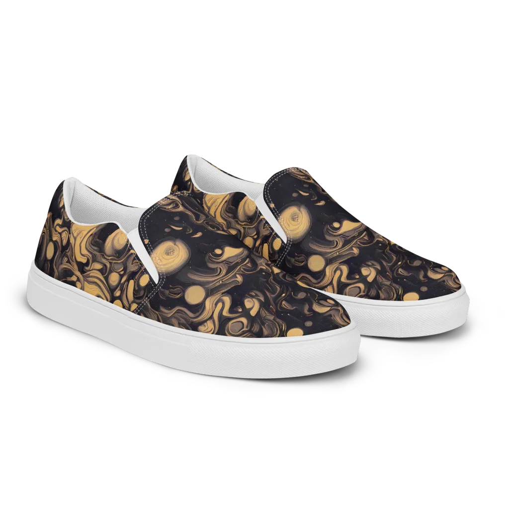 Nocturne Flow on Men's Slip-On Canvas Shoes — Right Front