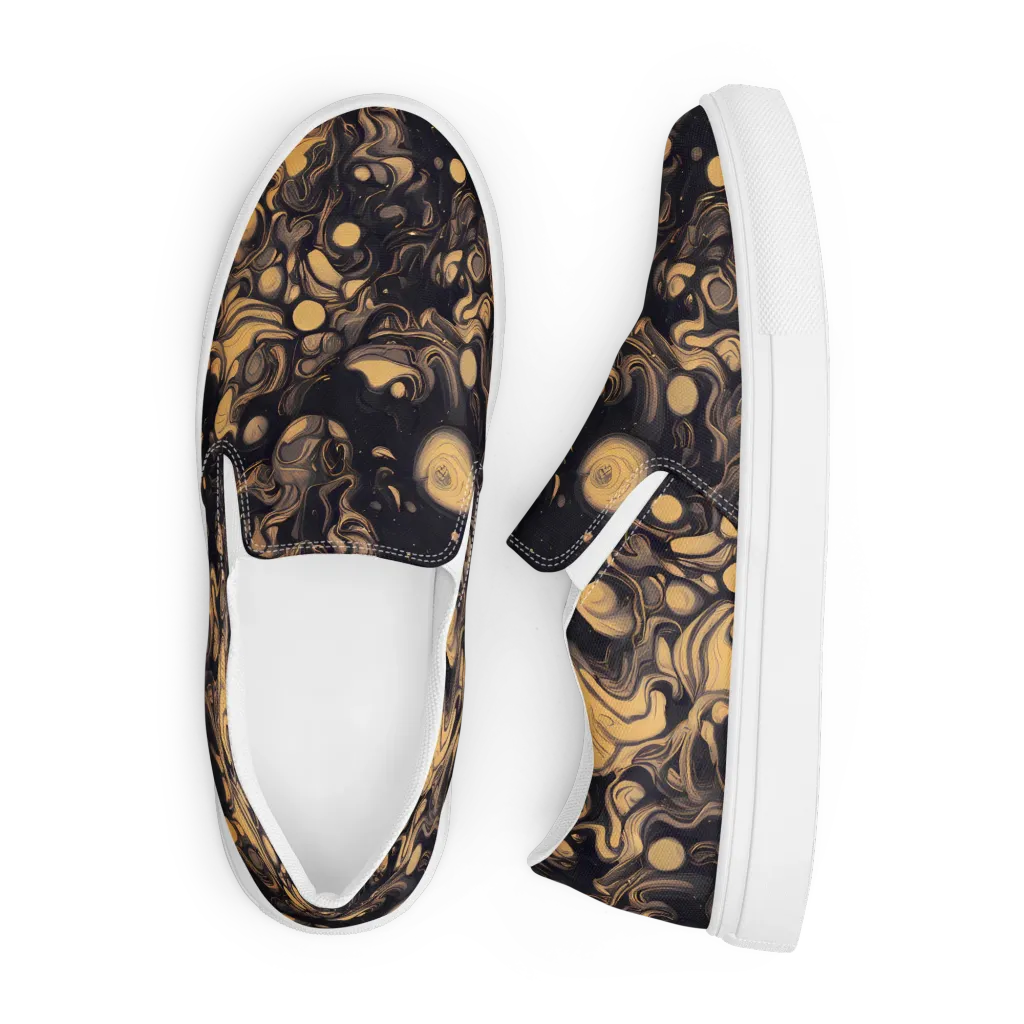 Nocturne Flow on Men's Slip-On Canvas Shoes — Front