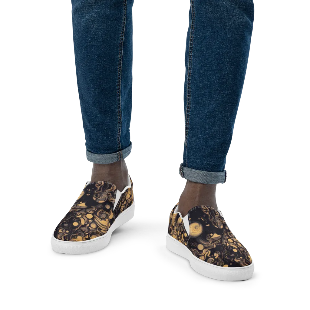 Nocturne Flow on Men's Slip-On Canvas Shoes — Front