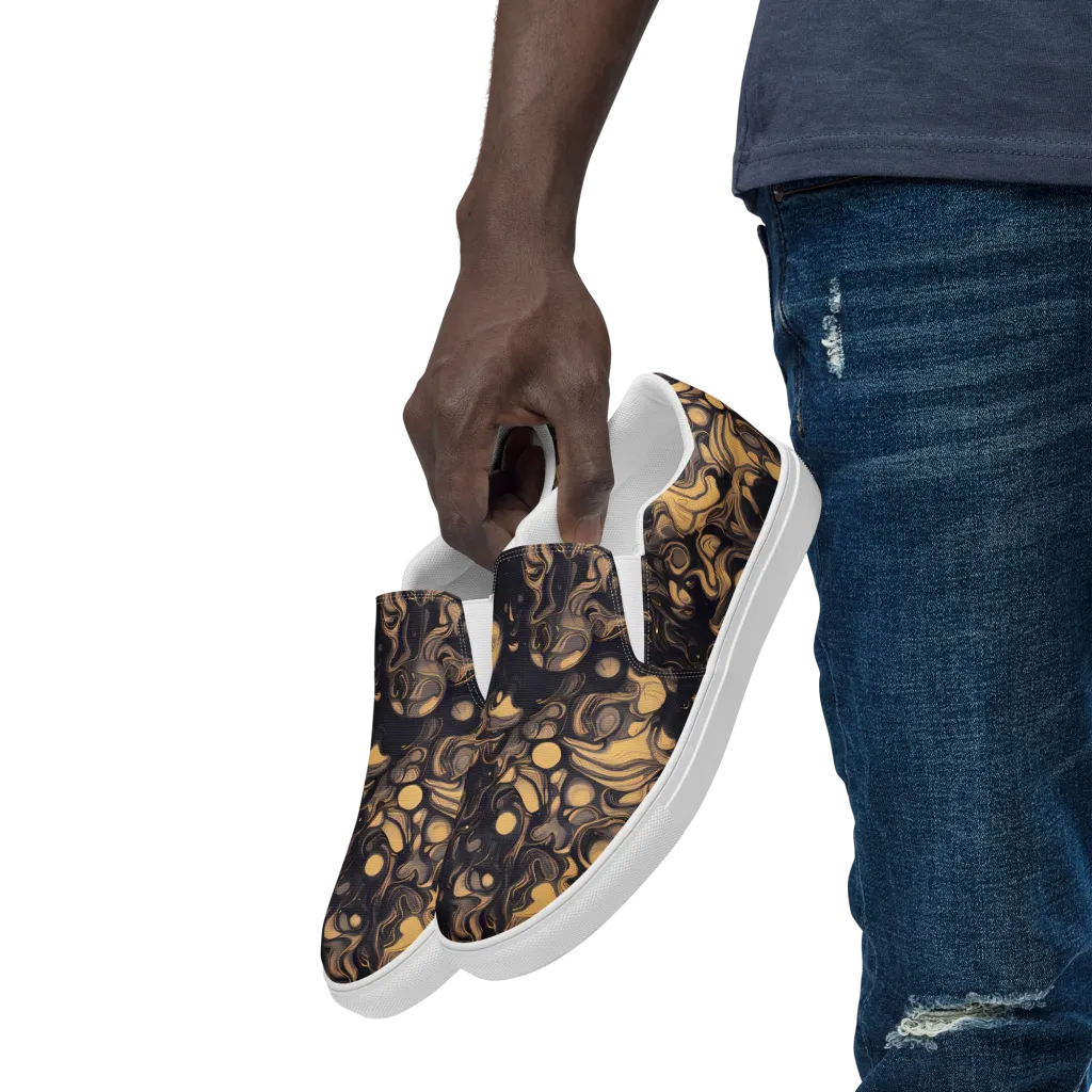 Nocturne Flow on Men's Slip-On Canvas Shoes — Left Front