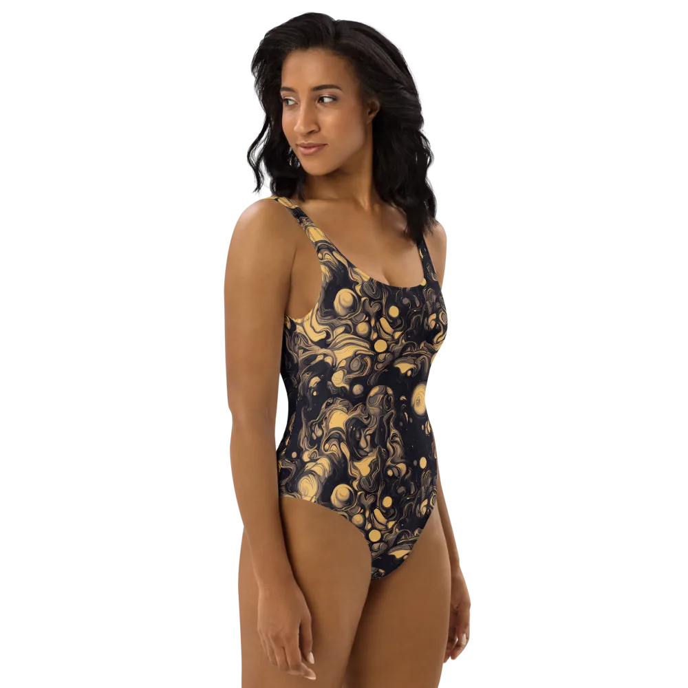 Nocturne Flow on One-Piece Swimsuit — Right