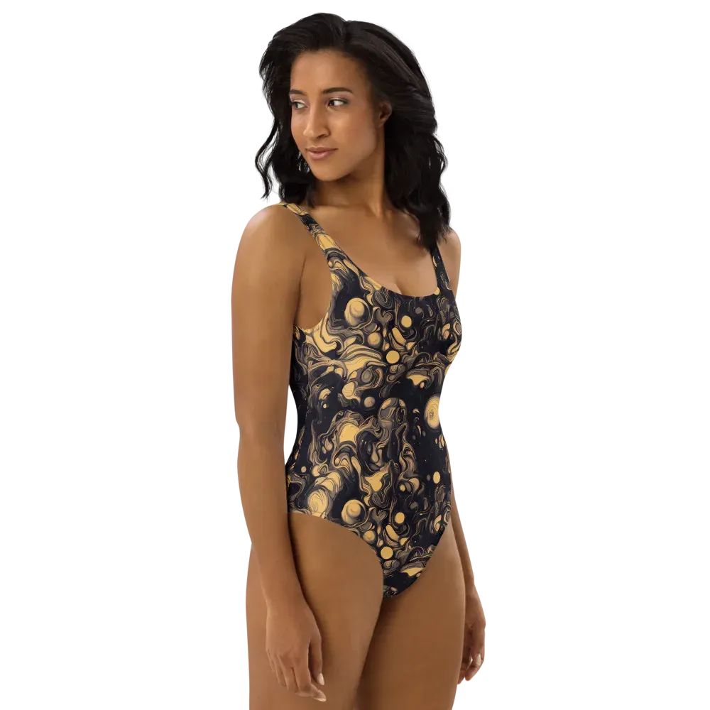 Nocturne Flow on One-Piece Swimsuit — Right