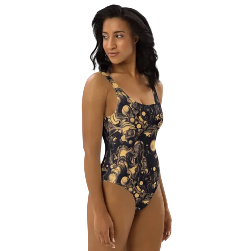Nocturne Flow on a One-Piece Swimsuit