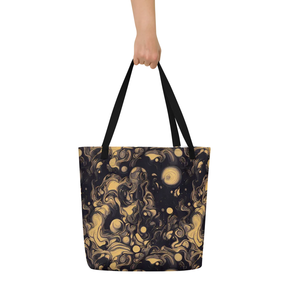 Nocturne Flow on Large Tote Bag W/ Pocket — Front