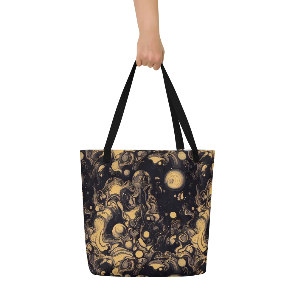 Nocturne Flow on Large Tote Bag W/ Pocket — Front