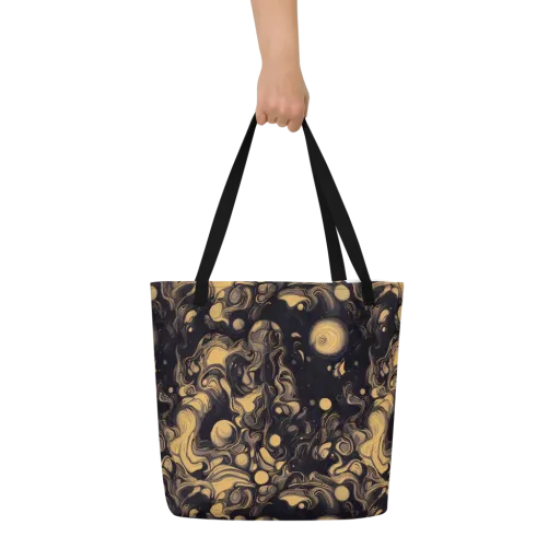 Nocturne Flow on a Large Tote Bag W/ Pocket