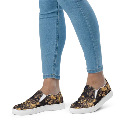 Nocturne Flow on a Women's Slip-On Canvas Shoes