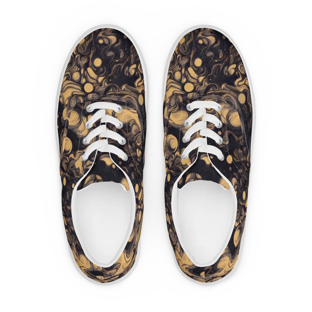 Nocturne Flow on Men's Lace-Up Canvas Shoes — Front