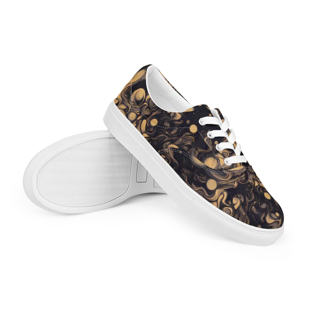Nocturne Flow on Men's Lace-Up Canvas Shoes — Right Front