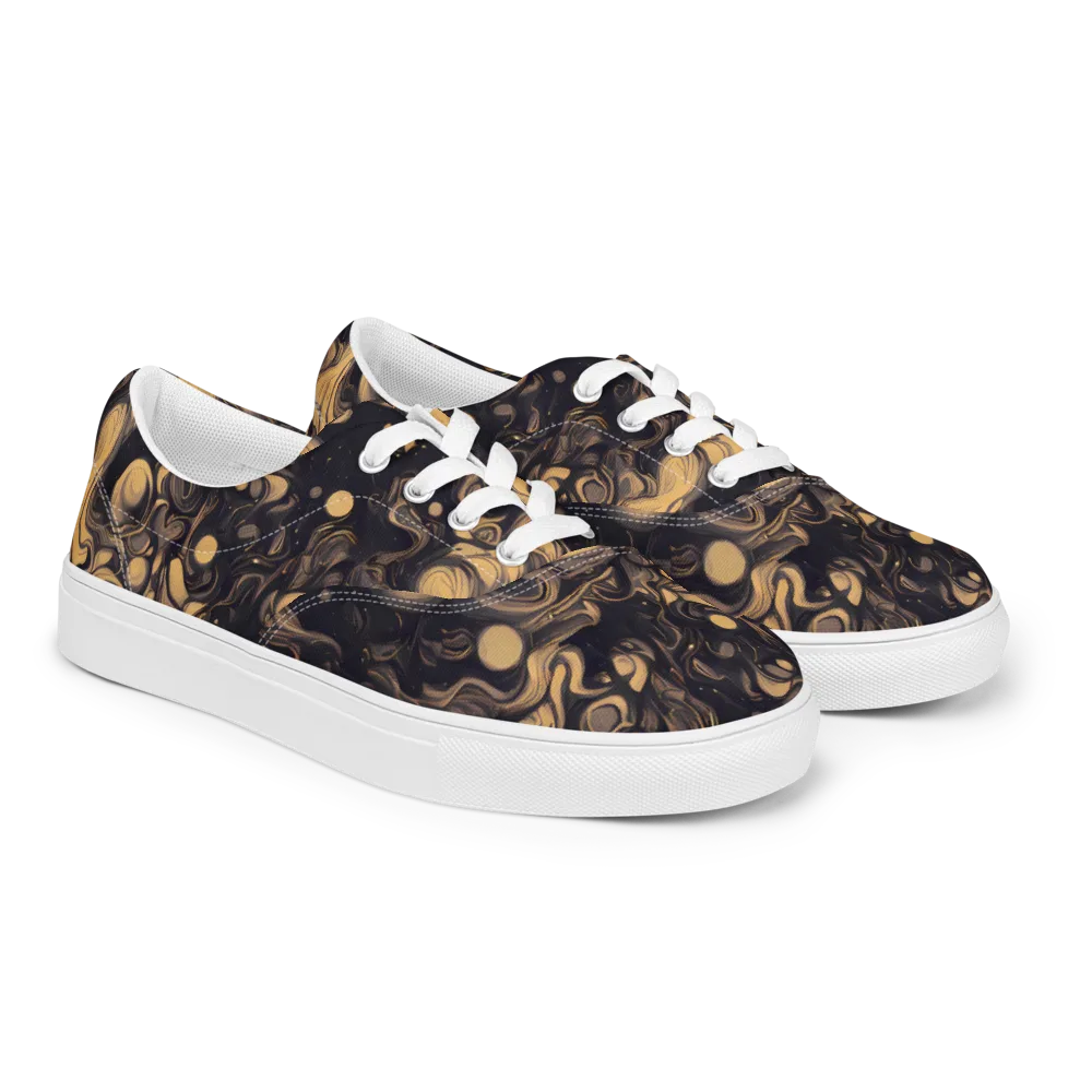 Nocturne Flow on Men's Lace-Up Canvas Shoes — Right Front