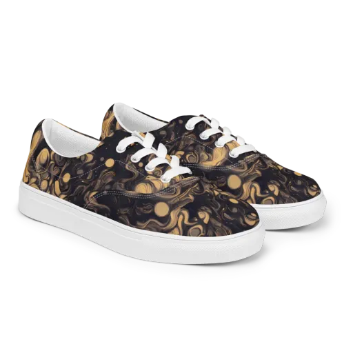 Nocturne Flow on a Men's Lace-Up Canvas Shoes
