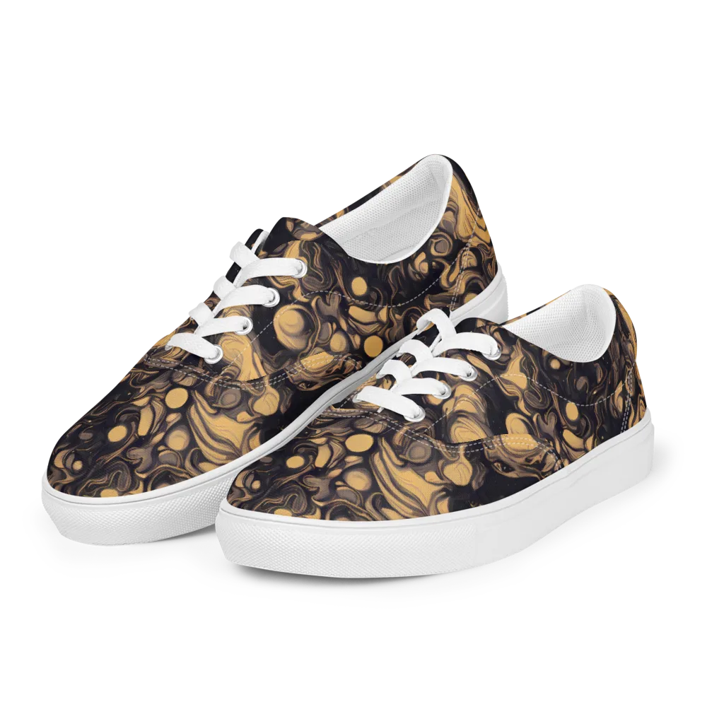 Nocturne Flow on Men's Lace-Up Canvas Shoes — Left Front