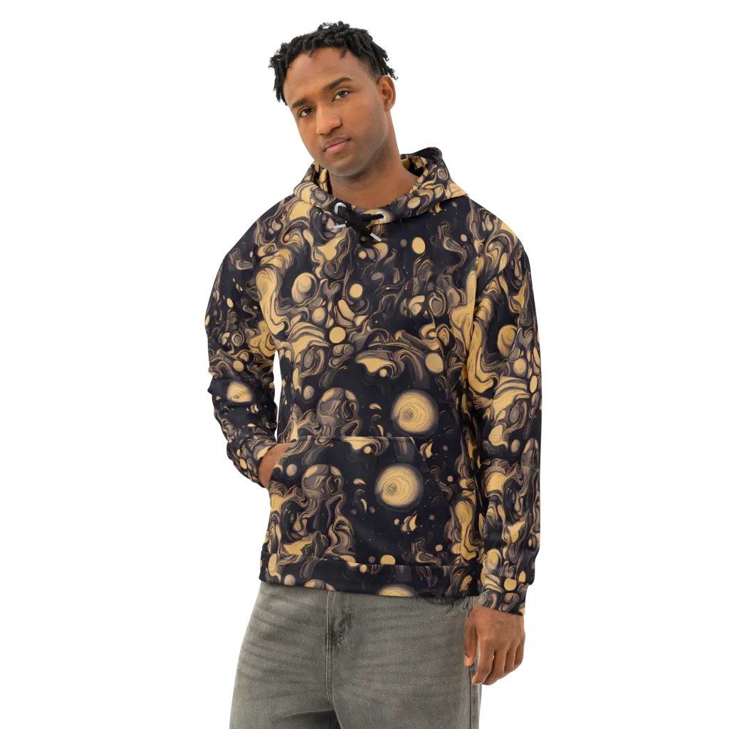 Nocturne Flow on Cotton Hoodie — Left Front
