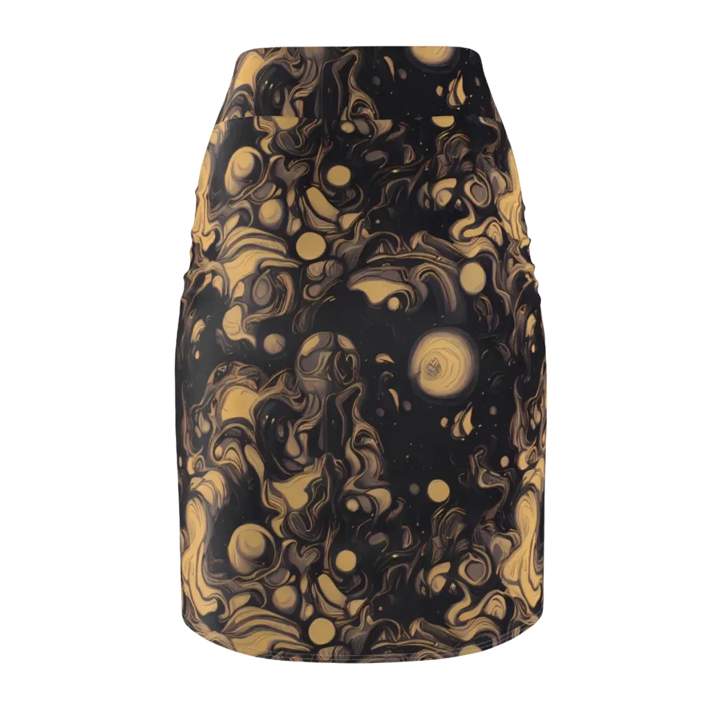 Nocturne Flow on Pencil Skirt — Back