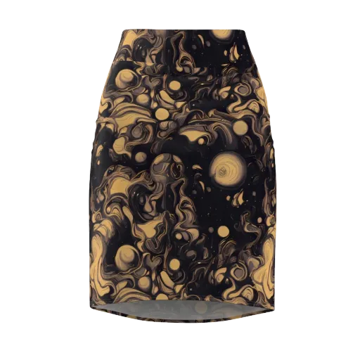 Nocturne Flow on a Pencil Skirt